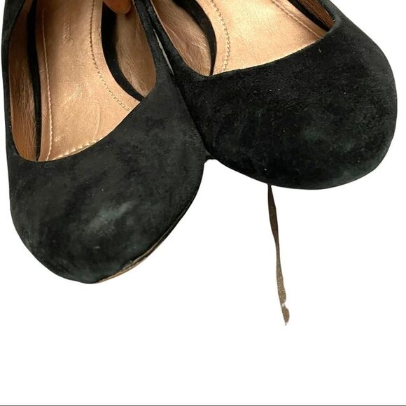 BCBGeneration Suede Slip-On Pumps Shoes Cone Heel Black 9 - Picture 4 of 7